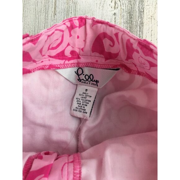 Vtg Lilly Pulitzer Pink 7Cs Print Crop Pants Girls Sz 5 - Picture 7 of 16